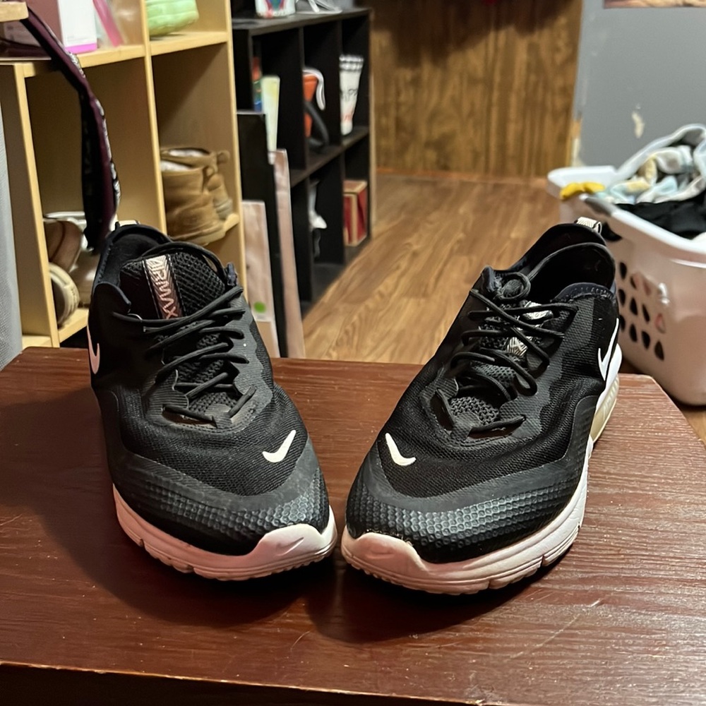 Black and white Nike air max sneakers